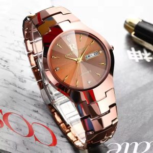 Ontheedge Men Unisex Day & Date Sapphire Tungsten Coffee Watch
