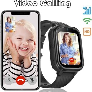 D39 4G GPS Black Smart Watch for Kids with large Screen Display
