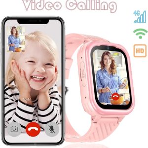 D39 4G GPS Pink Smart Watch for Kids with large Screen Display