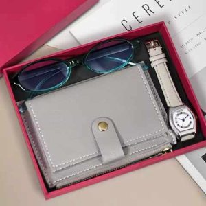 Lucky Fox 3-piece Watch Mini Wallet and Fashion Glasses Gift Package