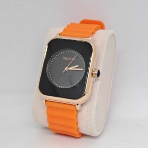 Rebirth Unisex Orange Silicone Strap Watch