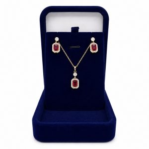 Zircon crystal red Jewelry Set