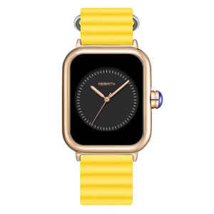 Rebirth Unisex Yellow Silicone Strap Watch