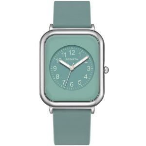 Rebirth RE096 Minimalist Green Dial Silicone Band Watch