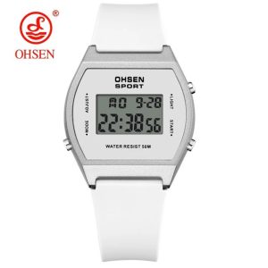 Ohsen Digital White Simple Watch