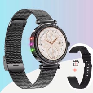 Cf37 Bluetooth Call Black Mesh Rubber Smart Watch