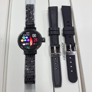 Black AMOLED display Stainless Steel Smart Watch with extra Straps