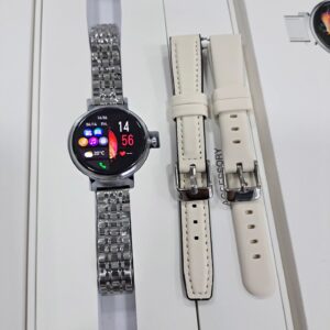 Silver AMOLED display Stainless Steel Smart with extra Rubber Straps
