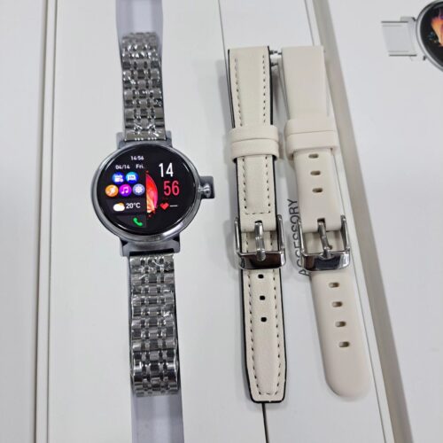 Silver AMOLED display Stainless Steel Smart with extra Rubber Straps