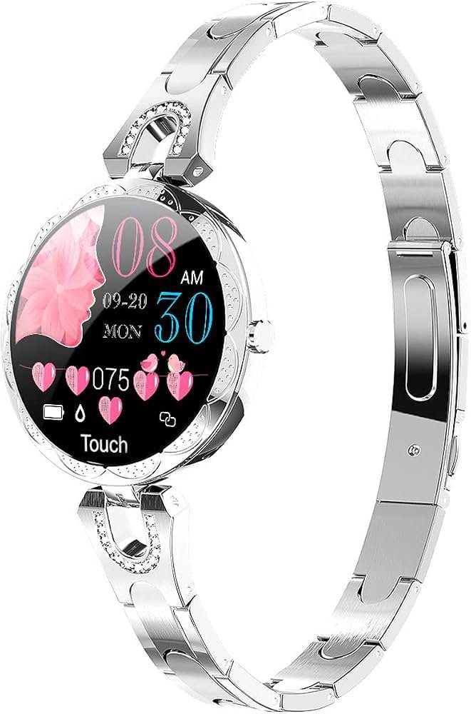 Sleek Silver Stainless Steel Ladies Elegant Smart Watch
