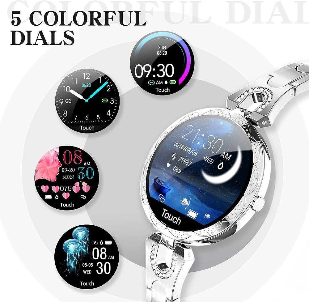 Sleek Silver Stainless Steel Ladies Elegant Smart Watch - Image 2