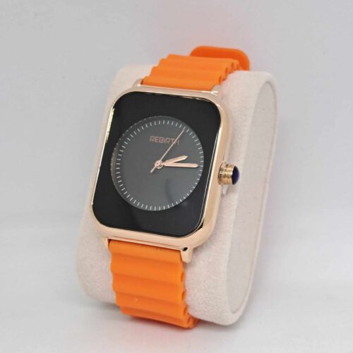 Rebirth Unisex Orange Silicone Strap Watch