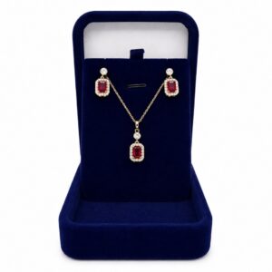Zircon crystal red Jewelry Set