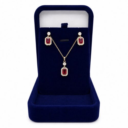 Zircon crystal red Jewelry Set