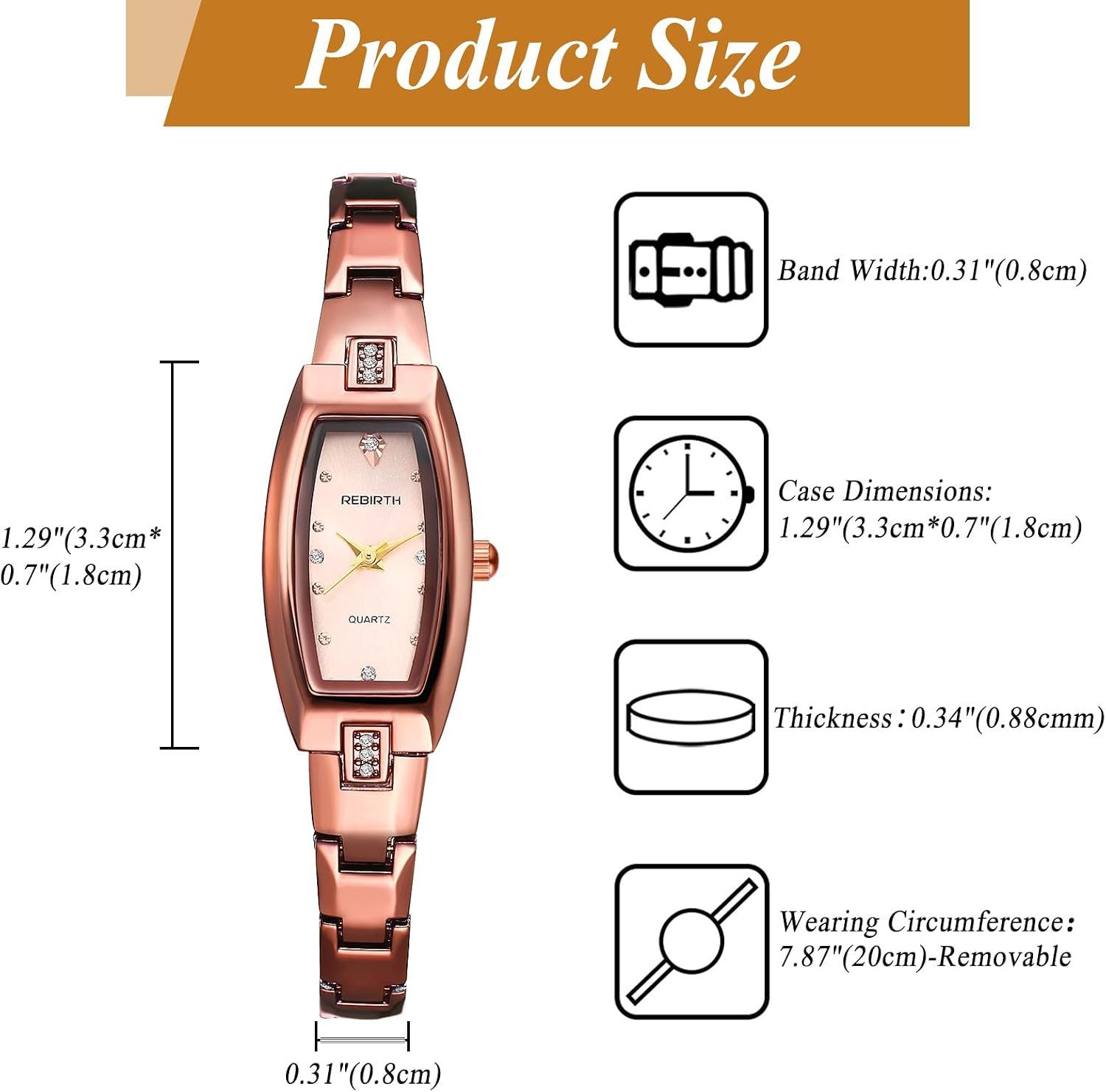 Rebirth Coffee Ladies Rectangular Slim Watch - Image 4