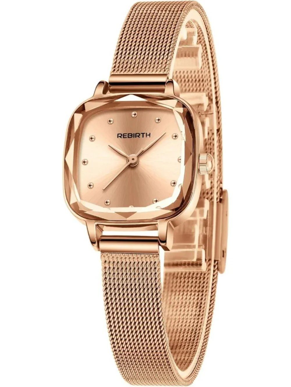 Rose Gold Rebirth Mesh Ladies Watch - Image 2