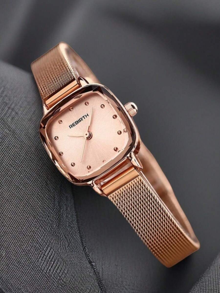 Rose Gold Rebirth Mesh Ladies Watch