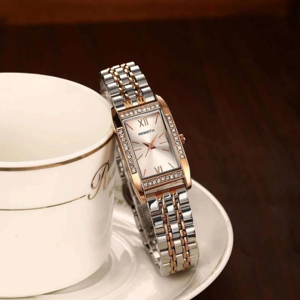Rebirth 2-Tone Rectangle Ladies Watch - Image 2