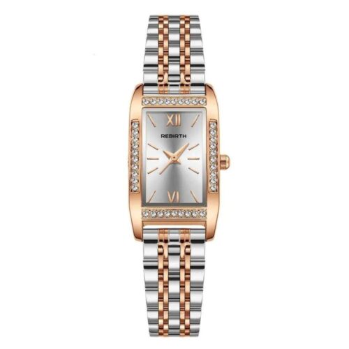 Rebirth 2-Tone Rectangle Ladies Watch