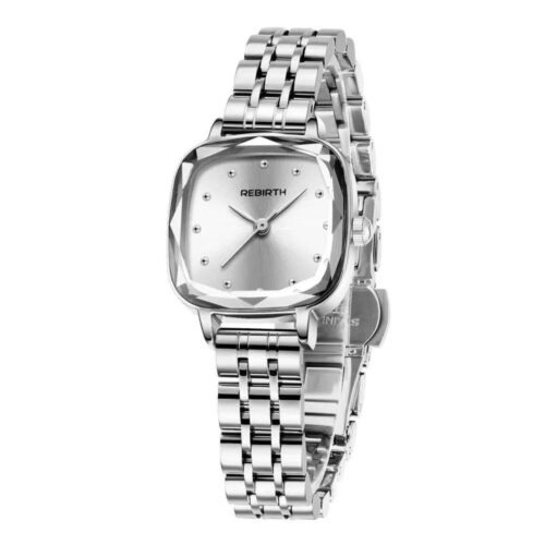 Rebirth Silver Ladies Watch Square Face