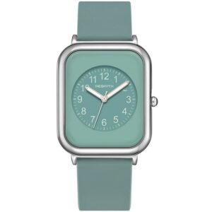 Rebirth RE096 Minimalist Green Dial Silicone Band Watch