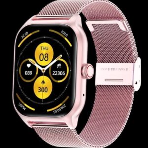 Rose Gold Mesh Bluetooth Call Mesh Pink Smart Watch