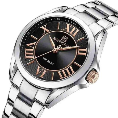 Naviforce NF5037 women’s quartz watch silver stainless steel Strap