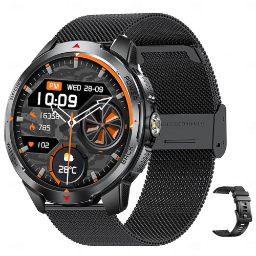 KT88 Black Mesh Strap Extra Rubber Strap Smart Watch
