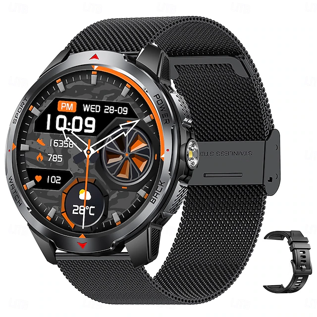 KT88 Black Mesh Strap Extra Rubber Strap Smart Watch